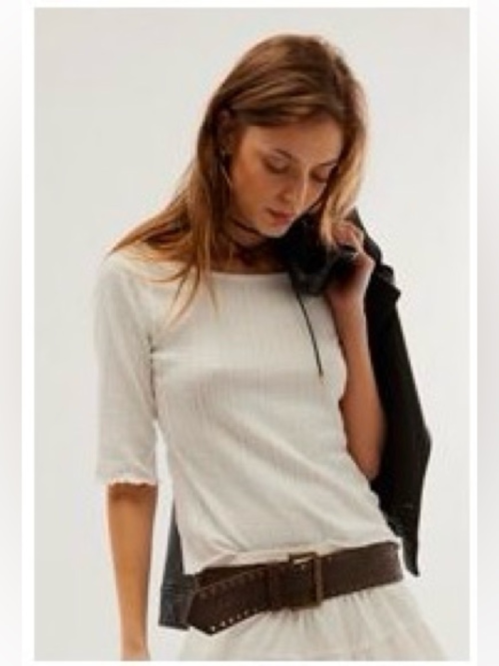 We The Free Pointelle Boatneck Tee